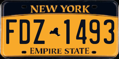 NY license plate FDZ1493
