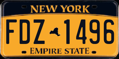 NY license plate FDZ1496