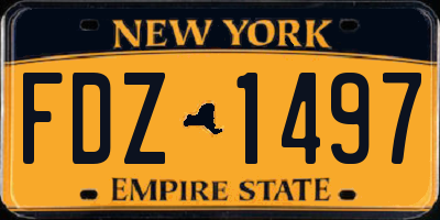 NY license plate FDZ1497
