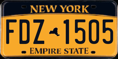 NY license plate FDZ1505