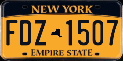 NY license plate FDZ1507