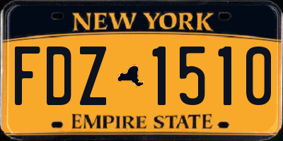 NY license plate FDZ1510