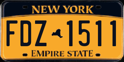 NY license plate FDZ1511