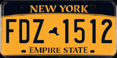 NY license plate FDZ1512