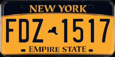 NY license plate FDZ1517