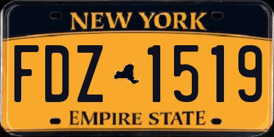 NY license plate FDZ1519