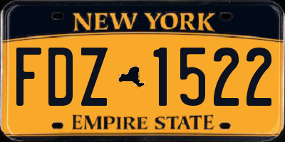 NY license plate FDZ1522