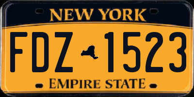 NY license plate FDZ1523