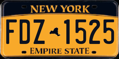 NY license plate FDZ1525