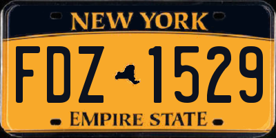 NY license plate FDZ1529