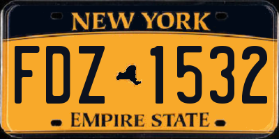 NY license plate FDZ1532