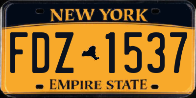 NY license plate FDZ1537
