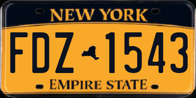 NY license plate FDZ1543