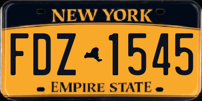 NY license plate FDZ1545