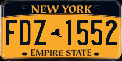 NY license plate FDZ1552