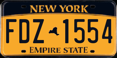 NY license plate FDZ1554