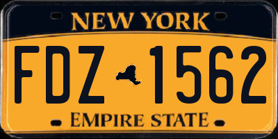 NY license plate FDZ1562