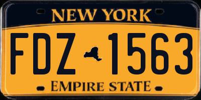 NY license plate FDZ1563