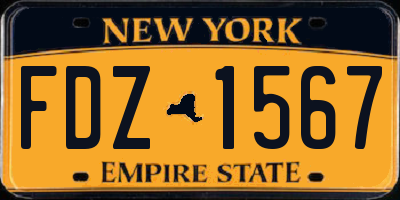 NY license plate FDZ1567