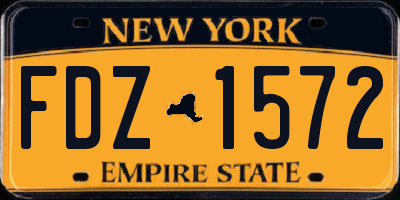 NY license plate FDZ1572