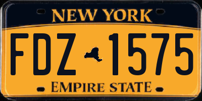 NY license plate FDZ1575