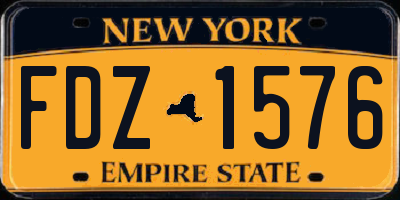 NY license plate FDZ1576
