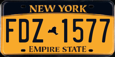 NY license plate FDZ1577