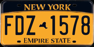 NY license plate FDZ1578