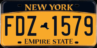 NY license plate FDZ1579