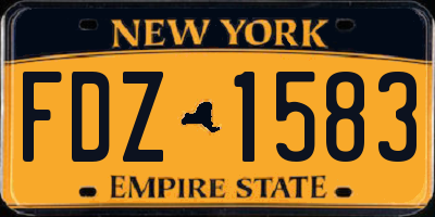 NY license plate FDZ1583