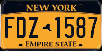 NY license plate FDZ1587