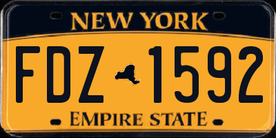NY license plate FDZ1592