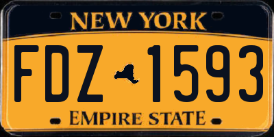 NY license plate FDZ1593
