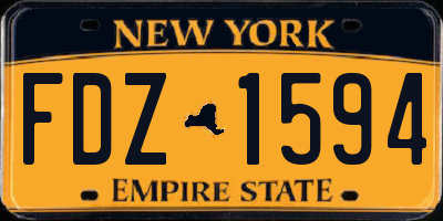 NY license plate FDZ1594