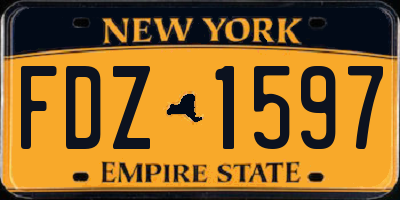 NY license plate FDZ1597