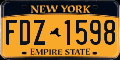 NY license plate FDZ1598
