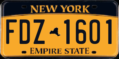 NY license plate FDZ1601