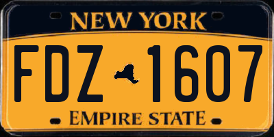 NY license plate FDZ1607