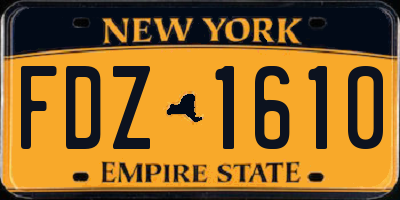 NY license plate FDZ1610