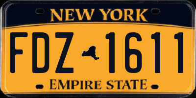 NY license plate FDZ1611