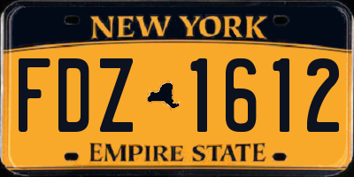 NY license plate FDZ1612