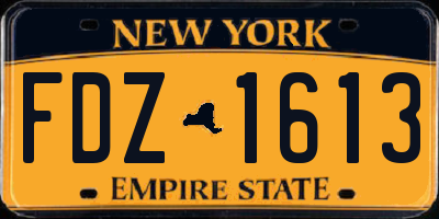 NY license plate FDZ1613