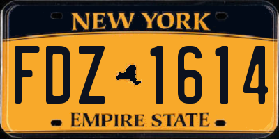 NY license plate FDZ1614
