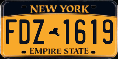 NY license plate FDZ1619