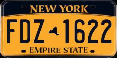 NY license plate FDZ1622