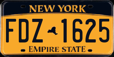 NY license plate FDZ1625