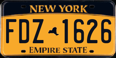 NY license plate FDZ1626