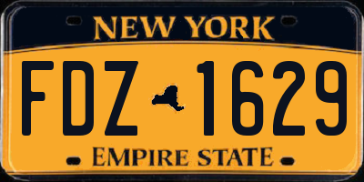 NY license plate FDZ1629