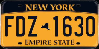 NY license plate FDZ1630