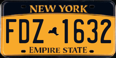 NY license plate FDZ1632